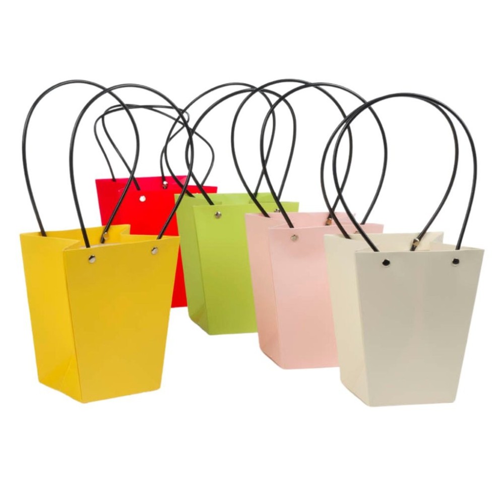 BORSINA  MANICO PLASTICA 5ASSORTITI TRAPEZIO