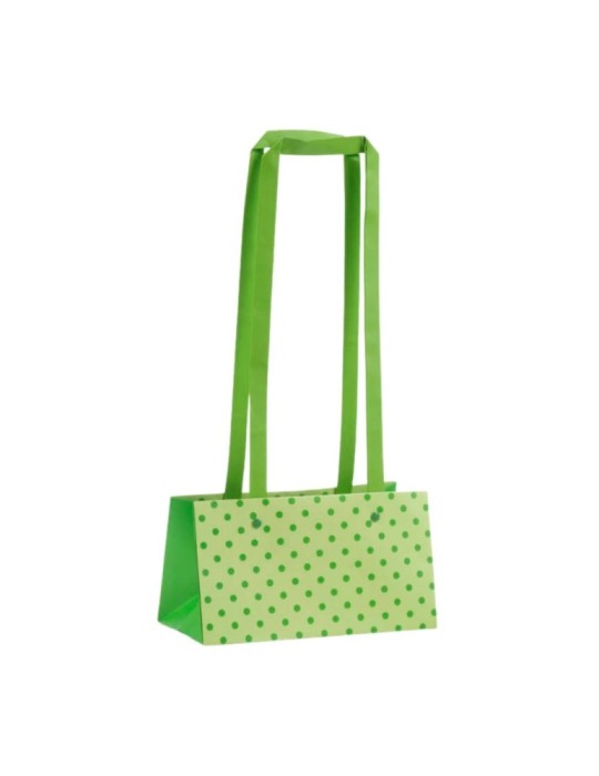 BORSA RETTANGOLARE  CARTA VERDE POIS 21X10.5