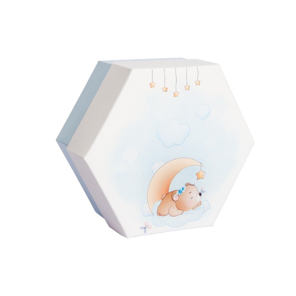 ESAGONO ORSETTO CELESTE 2 SCOMPARTI