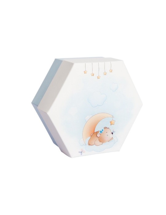 ESAGONO ORSETTO CELESTE 2 SCOMPARTI