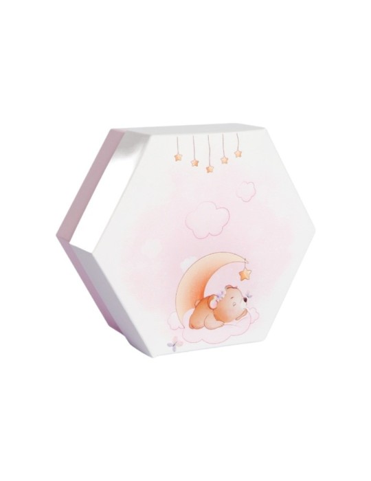 ESAGONO ORSETTO ROSA 2 SCOMPARTI