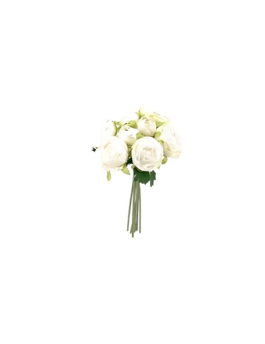 BOUQUET 27CM RANUNCULUS WHITE