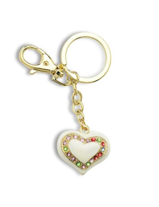 PORTACHIAVI CUORE BIANCO DIAMOND