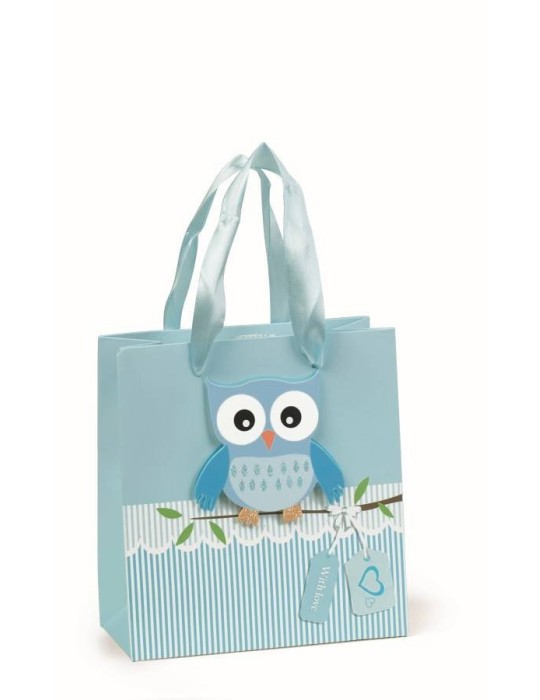 SHOPPER CON GUFO AZZURRO