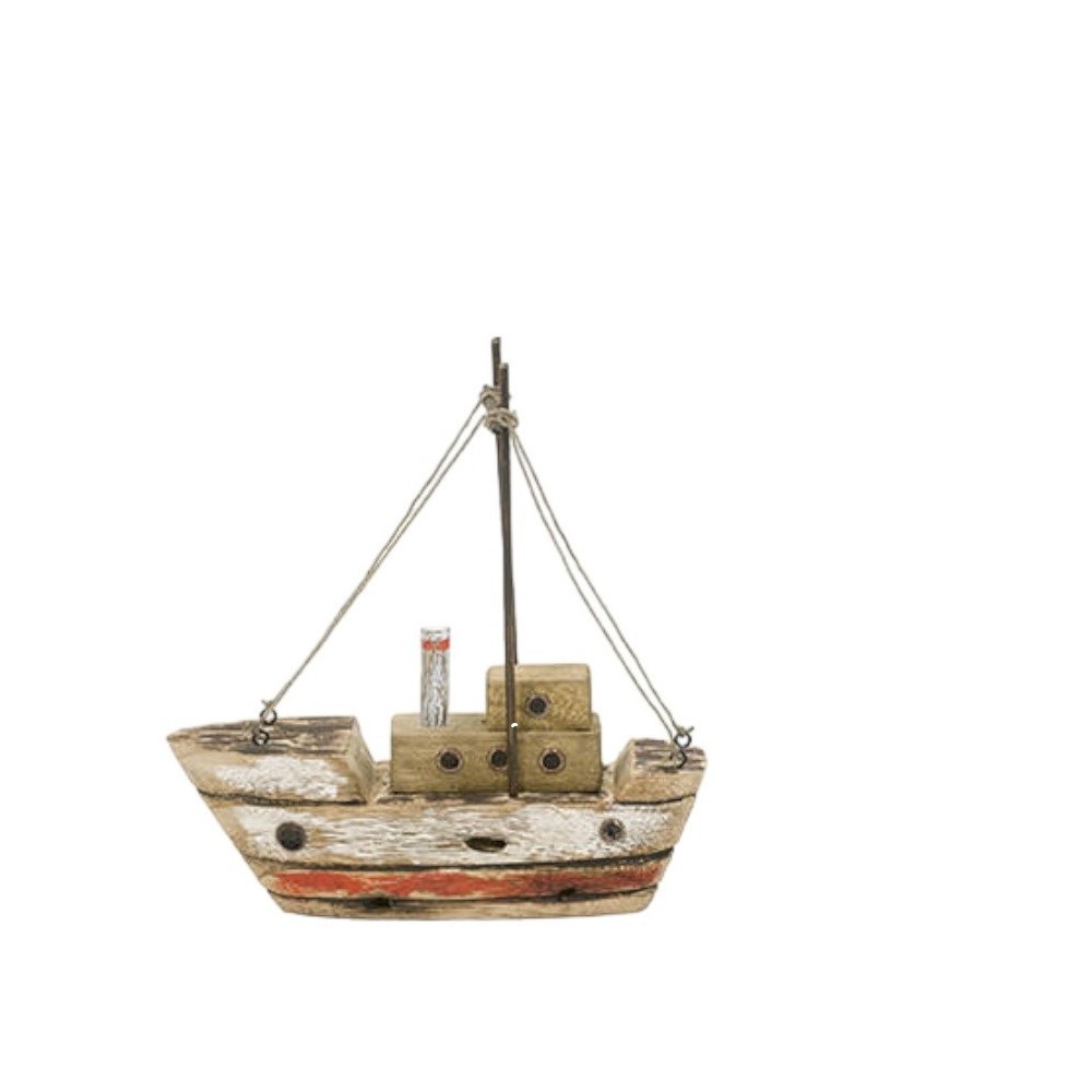 BARCA IN LEGNO ORANGE 20X6X22CM