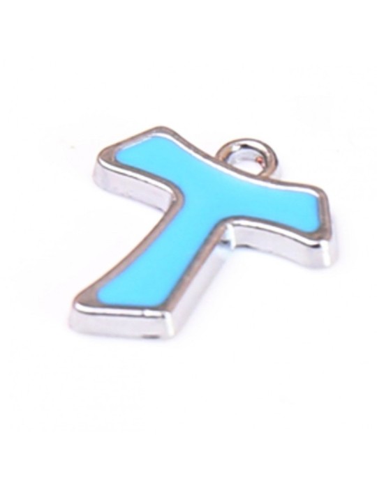 MINI CROCE TAO CELESTE E BRACCIALE