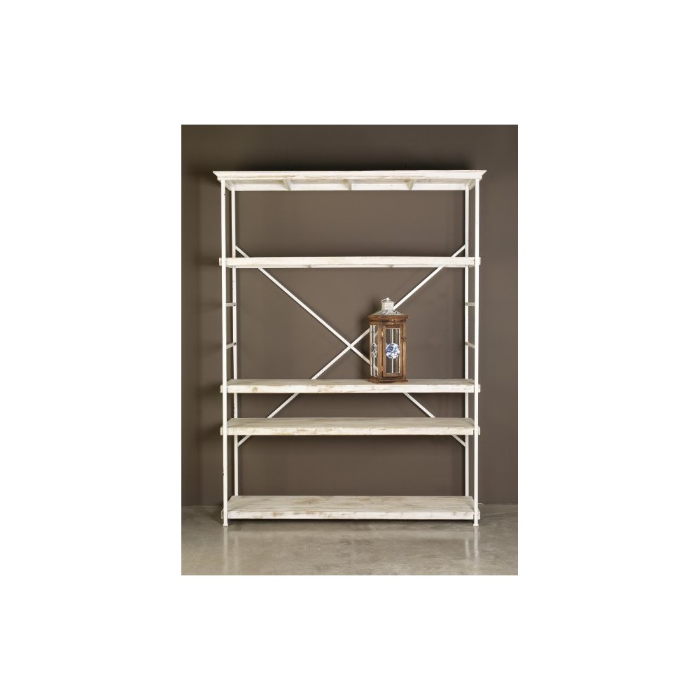 SCAFFALE FERRO LEGNO SBIANCATO