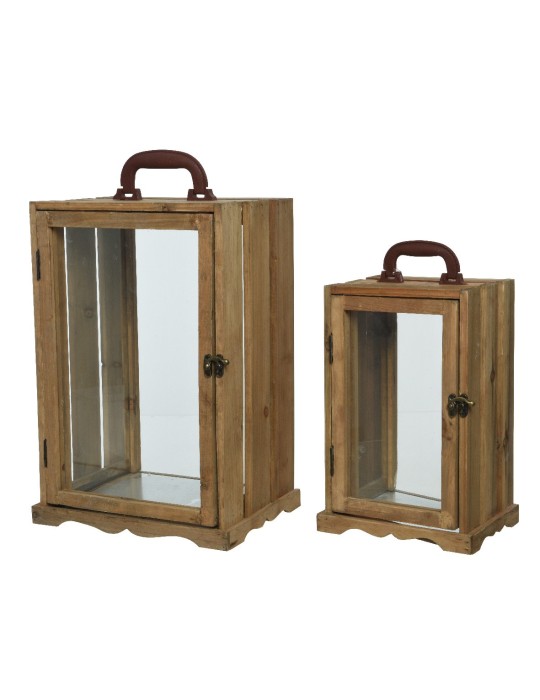 LANTERNA IN LEGNO CON MANICO