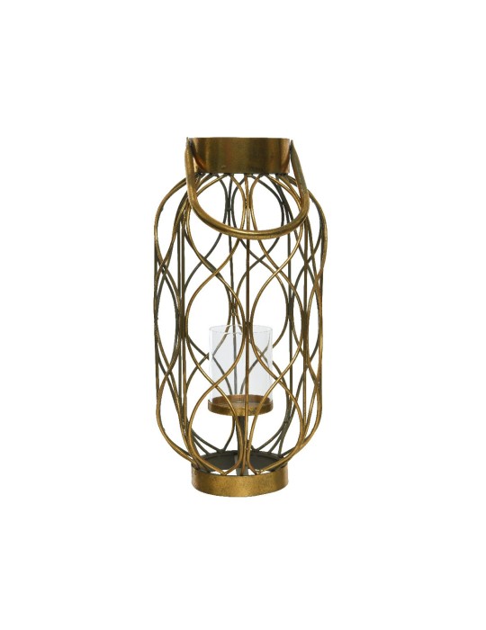 LANTERNA PORTA CANDELA GOLD H42 CM