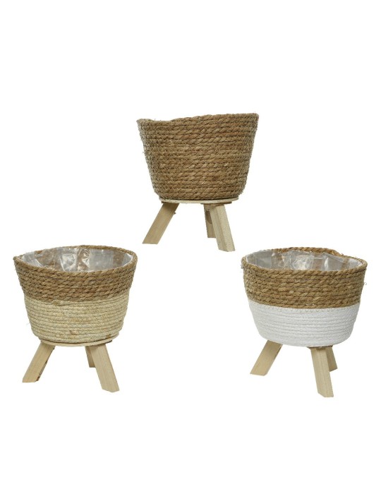 CESTO VIMINI CON  PIEDINI