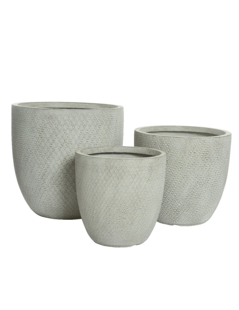 SET 3 VASI LIGHT GREY H43 CM