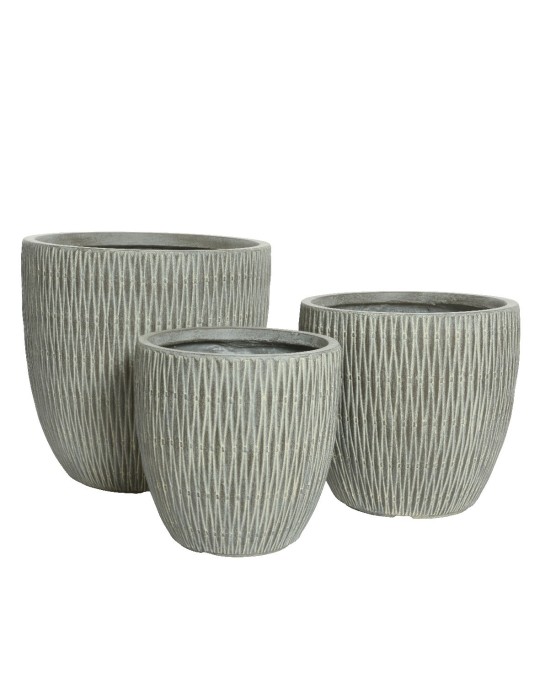 SET 3 VASI JAMES H43 CM GREY