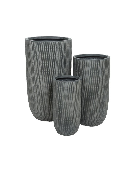 SET 3 VASI ANTRACITE H78.5 CM