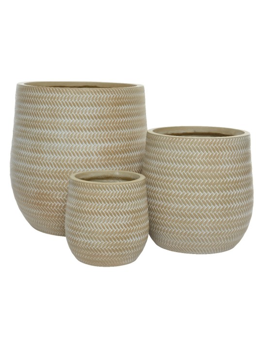 SET 3 VASI BAMBOO H44 SAND