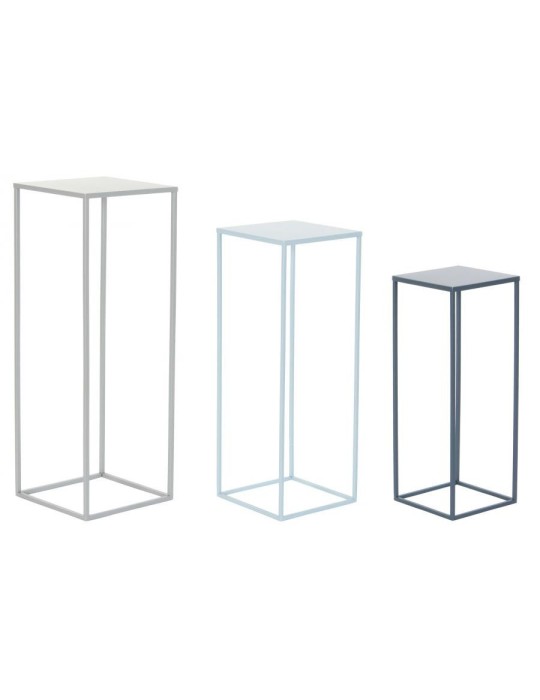 SET 3 TAVOLINI METALLO GRIGIO CHIARO