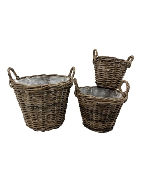 SET 3 CESTE MAXI RATTAN 42XH32 CM