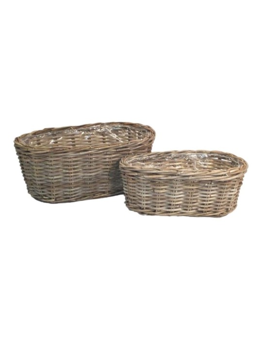 SET 2 CESTE OVALI RATTAN 45X25XH19 CM