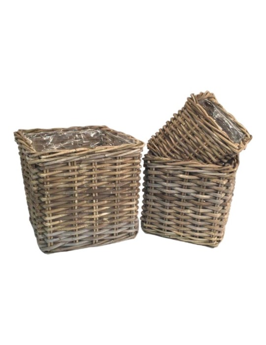 SET 3 CESTI QUADRATO 30X30XH28