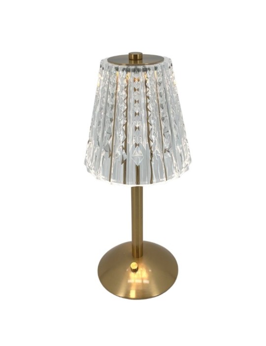 LAMPADA TAVOLO METALLO PLEX DORATA H30 CM