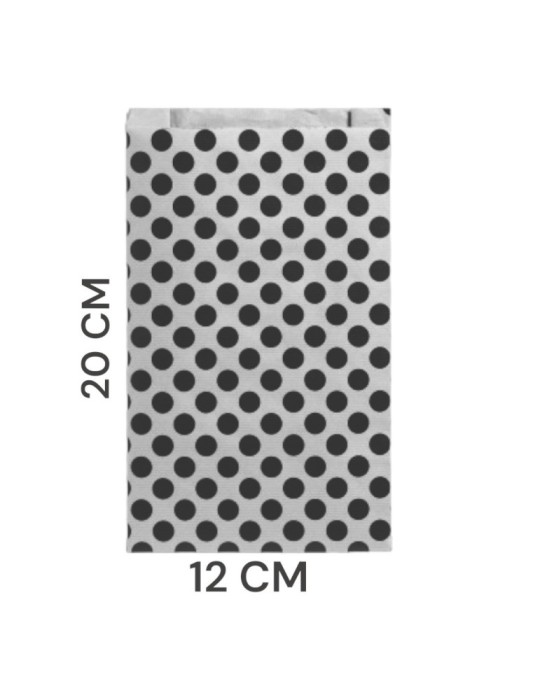 SACCHETTO KRAFT ECRU POIS NOIR 12X4.5X20CM