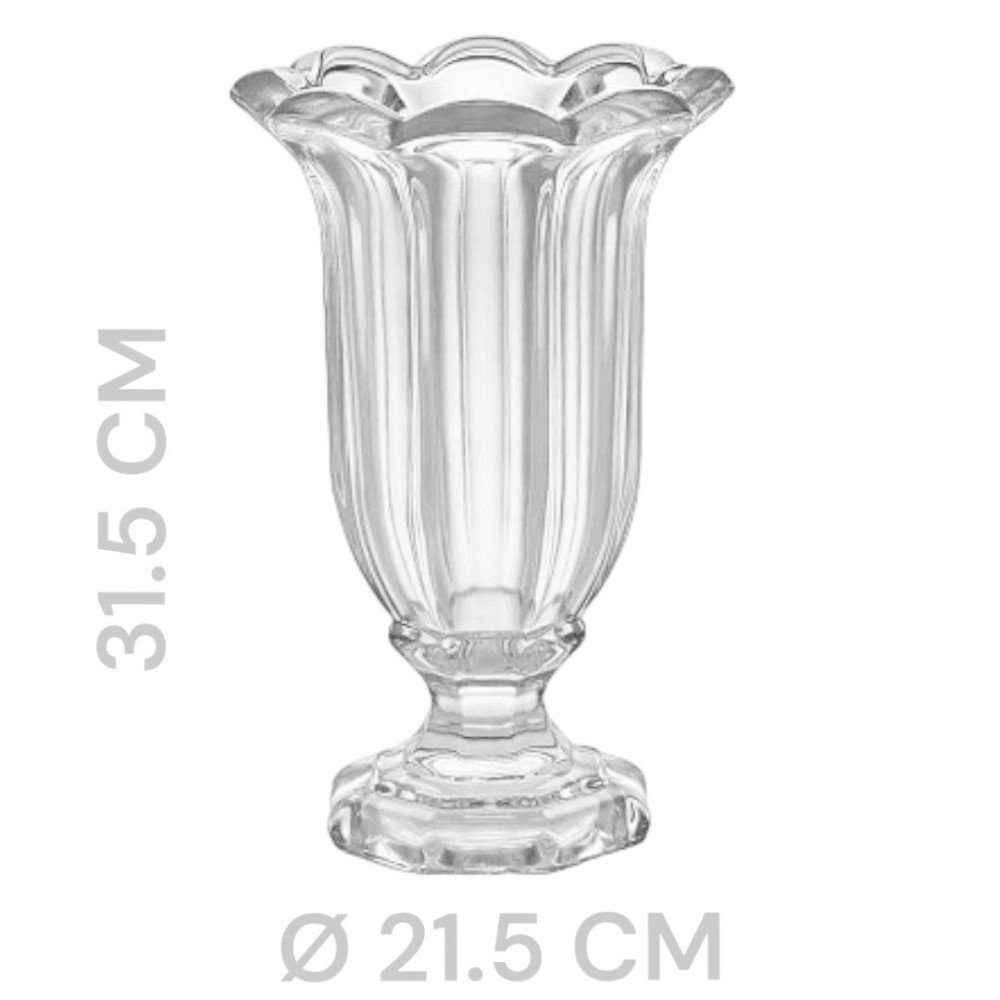 VASO A  FAZZOLETTO CON PIEDE D21.5 H31.5