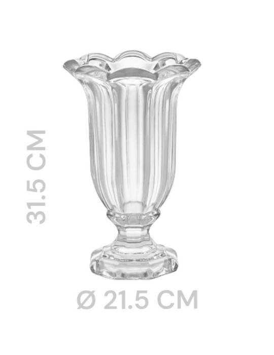 VASO A  FAZZOLETTO CON PIEDE D21.5 H31.5