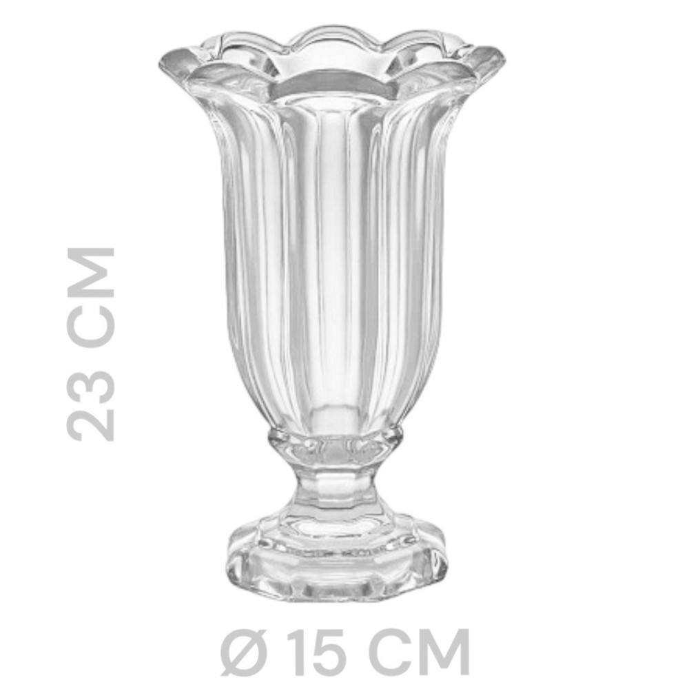 VASO FAZZOLETTO CON PIEDE D15 H23