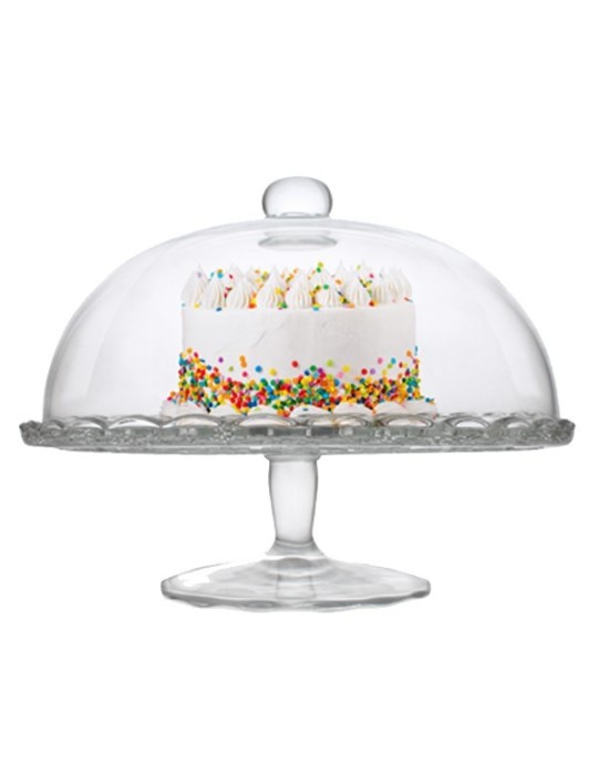 PIATTO TORTA C/PIEDE 30CM CON COPERCHIO