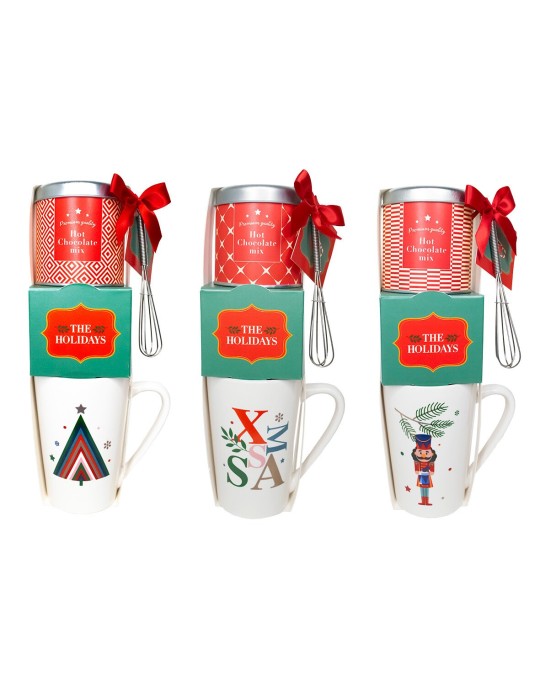 TAZZA DI NATALE CON BEVANDA 3ASSORTITI