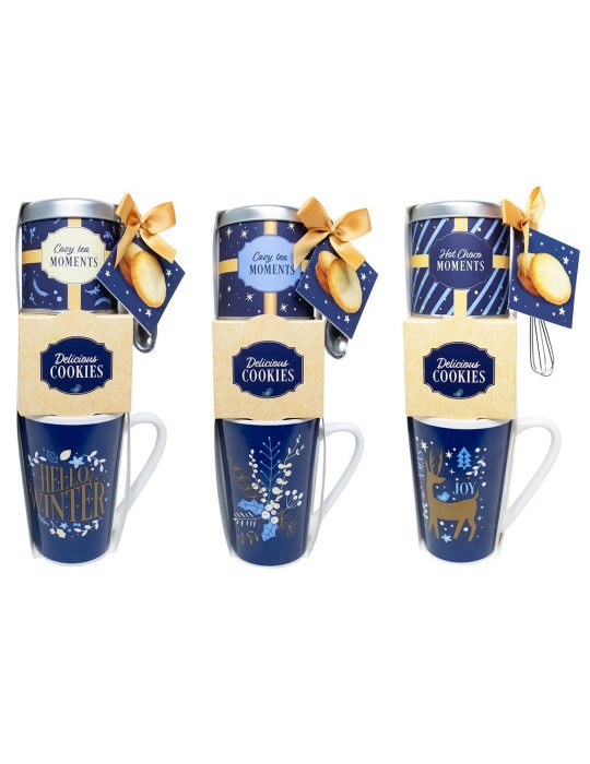 TAZZA NATALE CON BISCOTTI 3 ASSORTITI
