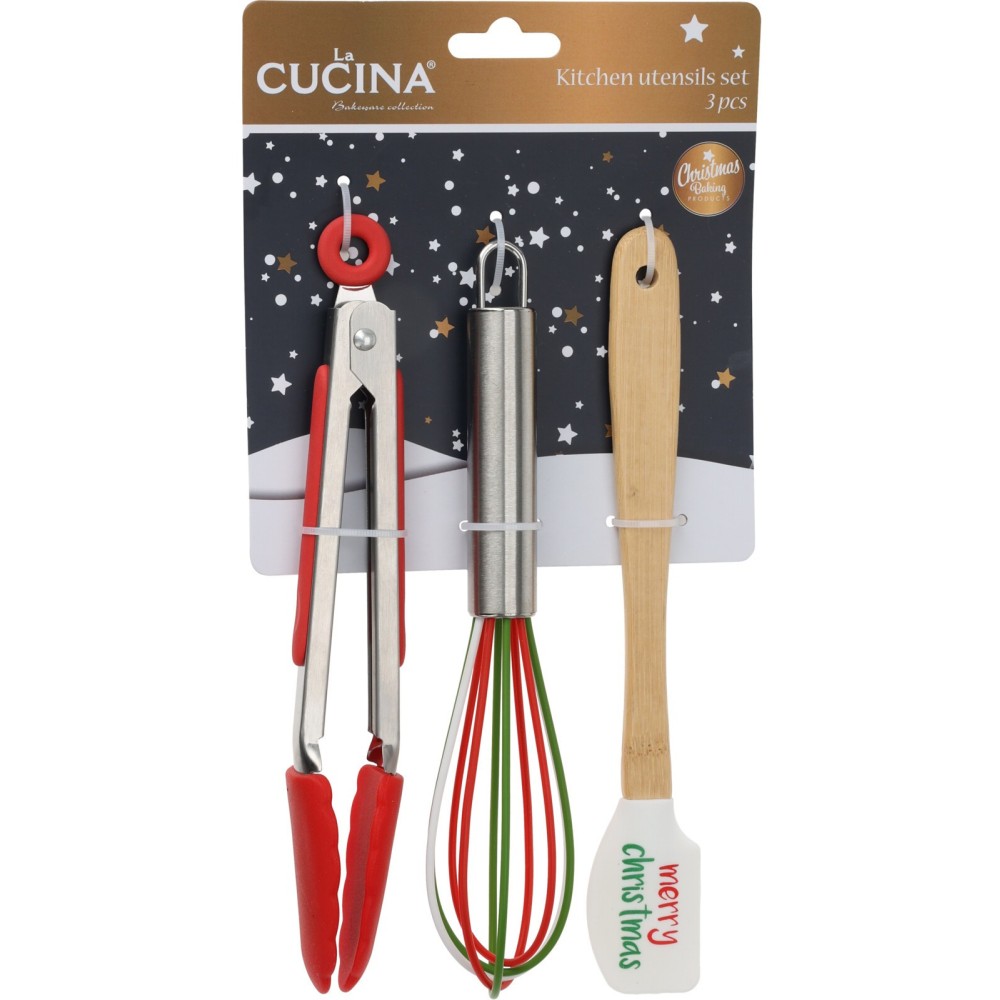 3 UTENSILI SILICONE NATALIZI
