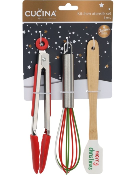 3 UTENSILI SILICONE NATALIZI