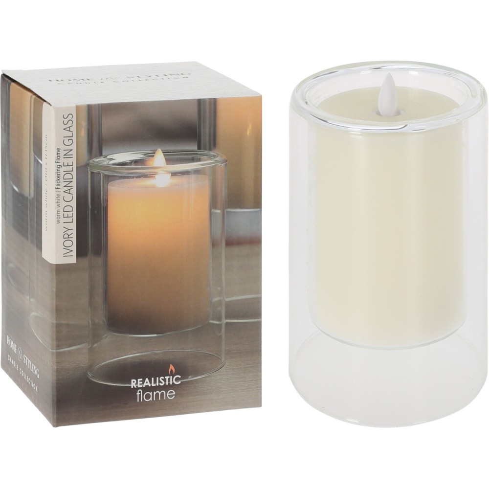 CANDELA IN VETRO A LED