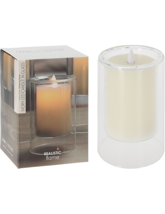 CANDELA IN VETRO A LED