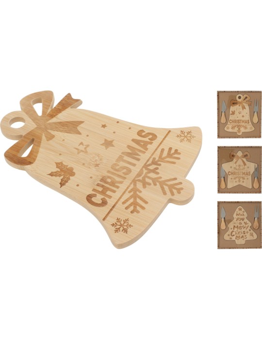 TAGLIERE BAMBU-2COLTELLI FORMAGGIO