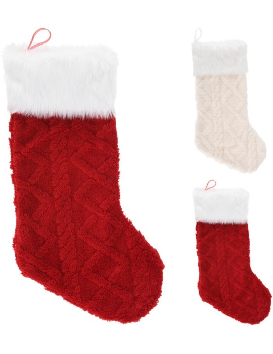 CALZA NATALE CON PELO 2ASSORTITI