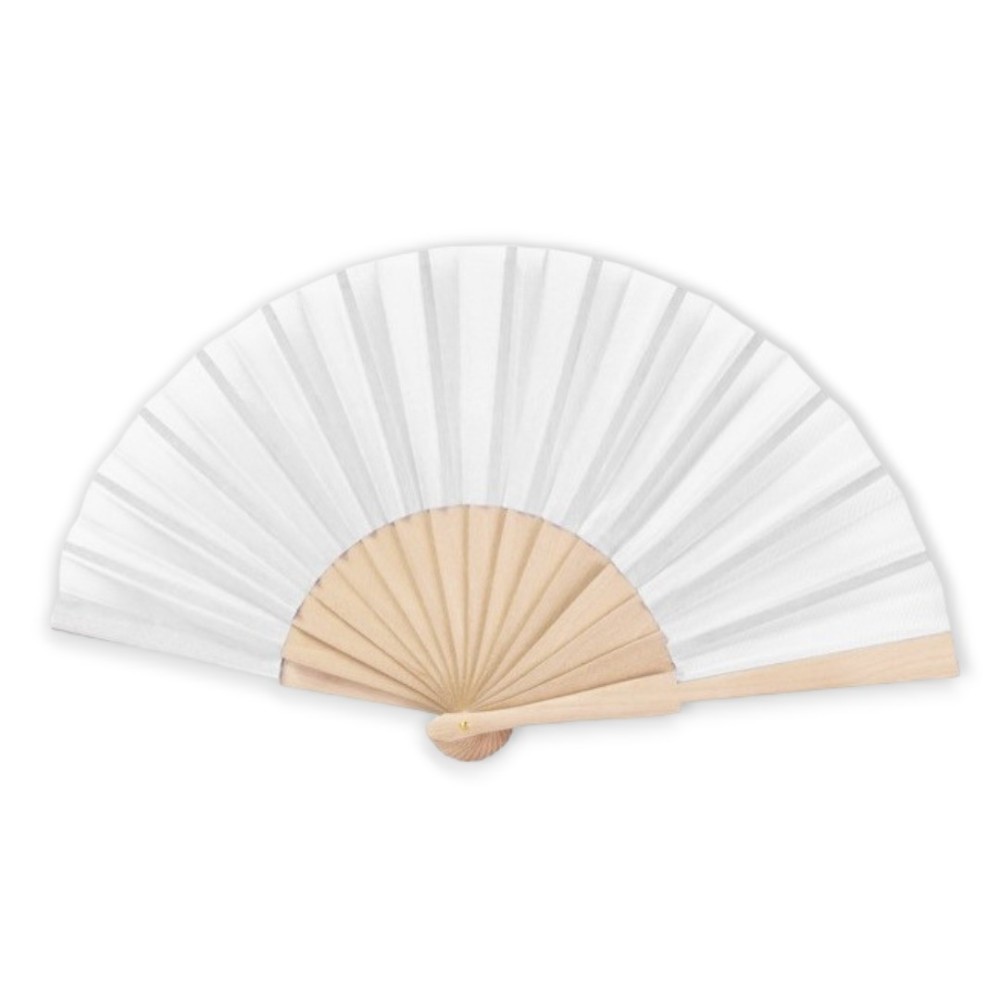 VENTAGLIO BIANCO MANICO LEGNO