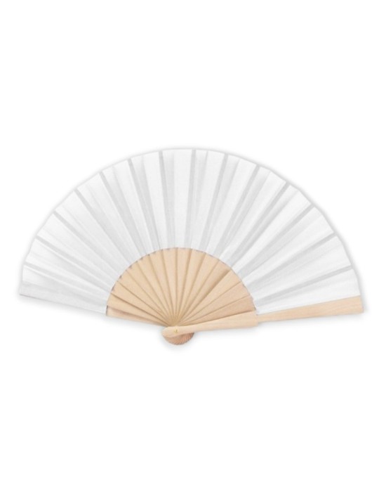 VENTAGLIO BIANCO MANICO LEGNO