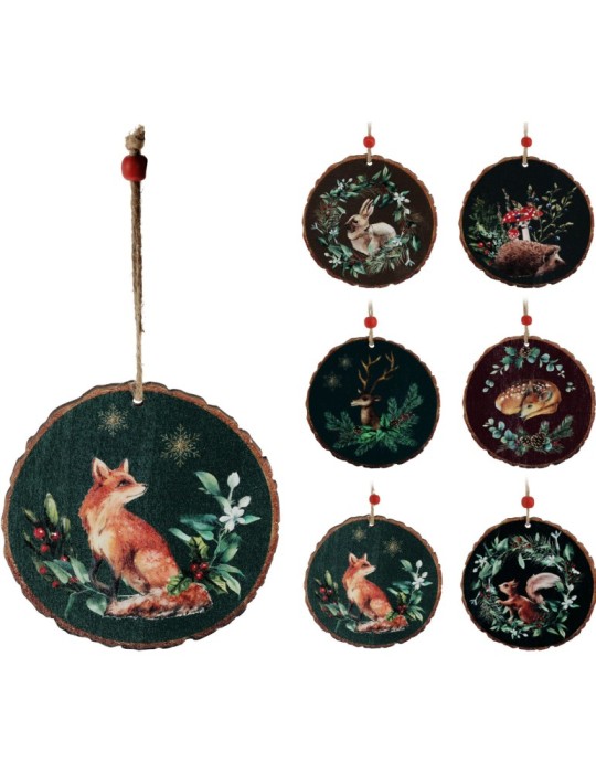 PENDENTE TONDO LEGNO NATALE