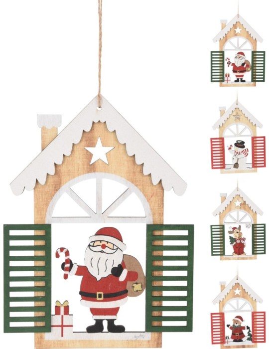 PENDENTA CASA IN LEGNO 4ASSORTITI