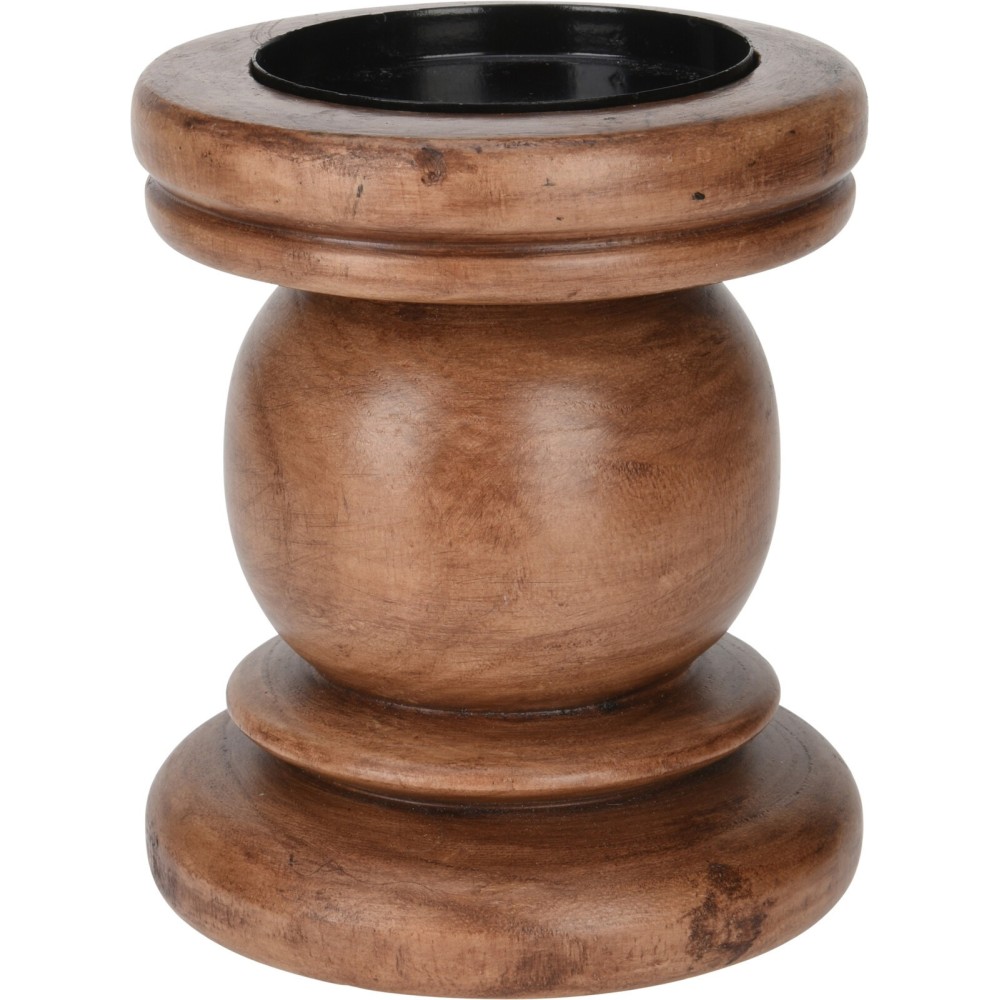PORTACANDELA IN LEGNO MARRONE
