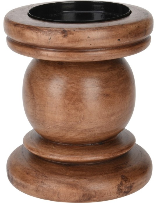 PORTACANDELA IN LEGNO MARRONE