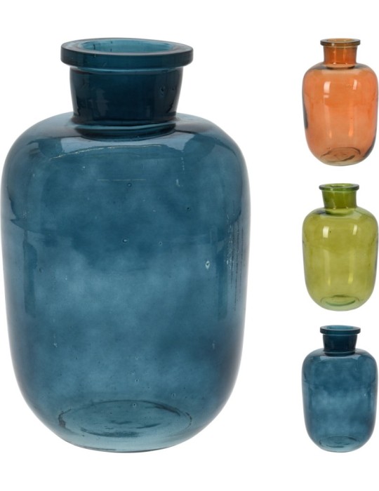 VASO DI VETRO 3 COLORI ASSORTITI