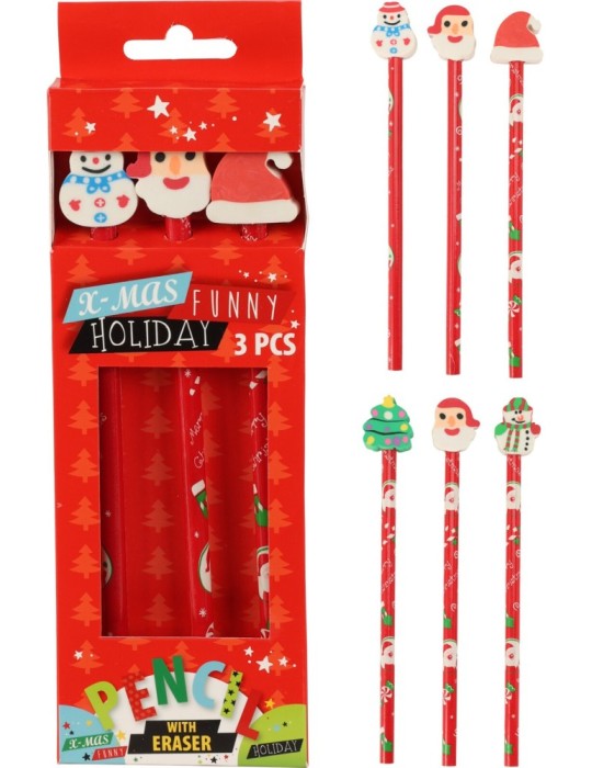 3 MATITE DI NATALE ASSORTITE