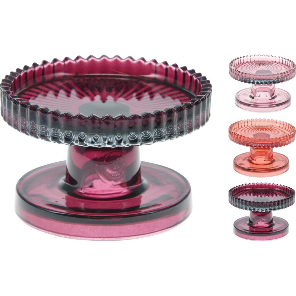 PORTA CANDELA VETRO 10X6 CM 4 ASSORTITI