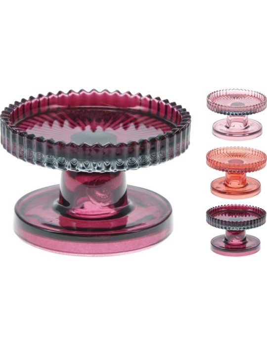 PORTA CANDELA VETRO 10X6 CM 4 ASSORTITI