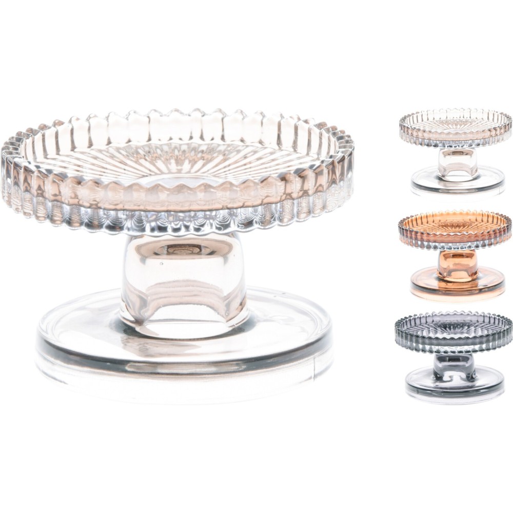 PORTACANDELA VETRO 10X6 CM 3 ASSORTITI