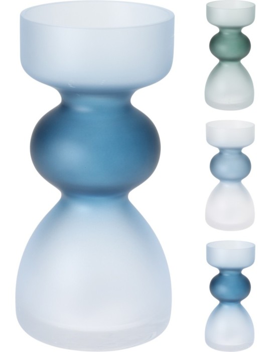 VASO VETRO CON BOLLA 17 CM 3 ASSORTITI