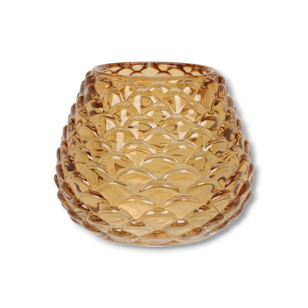 PORTACANDELA  VETRO 10X8 CM 3 ASSORTITA