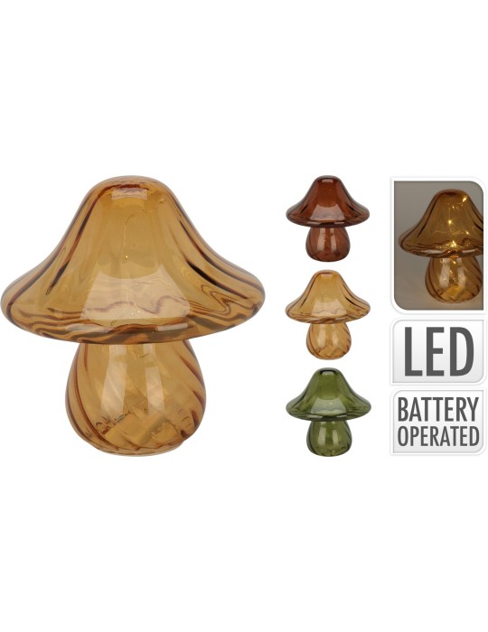 LAMPADA A FUNGO CON LED 18 CM 3 ASSORTITI